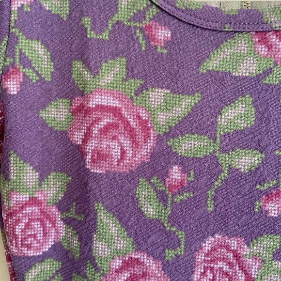 Dark Purple Floral Dress - Picture 3 of 4